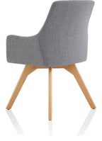 Carmen Grey Fabric Wooden Leg Visitor Chair, , another view 4