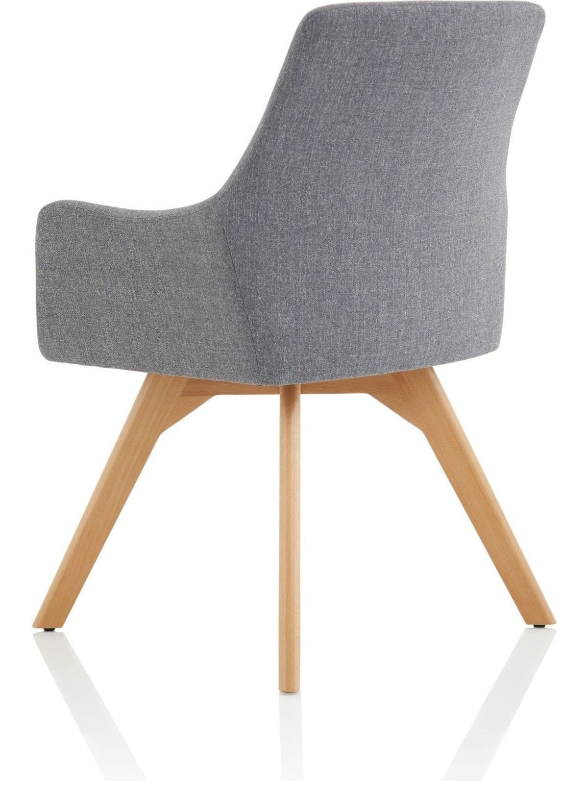 Carmen Grey Fabric Wooden Leg Visitor Chair, , another view 4