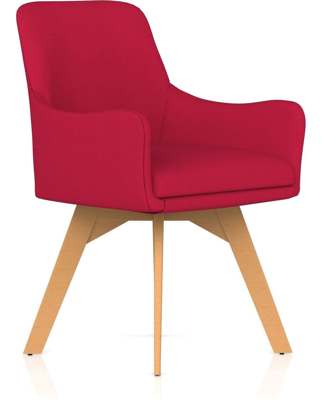 Carmen Bespoke Grey Fabric Wooden Leg Visitor Chair, cherry