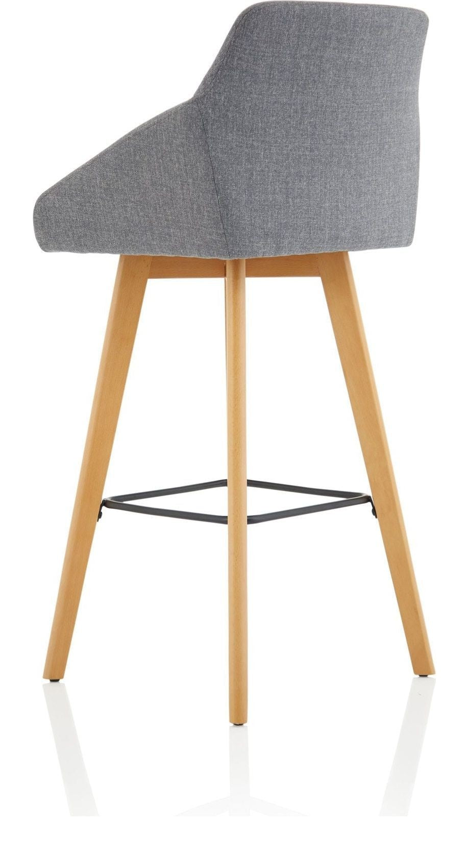Carmen Grey Fabric Wooden Leg High Stool Chair, , another view 4