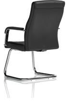 Carter Medium Back Black Leather Cantilever Visitor Chair, , another view 4