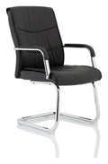 Carter Medium Back Black Leather Cantilever Visitor Chair, 