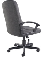 Cavalier Fabric Manager's Chair in charcoal from the back