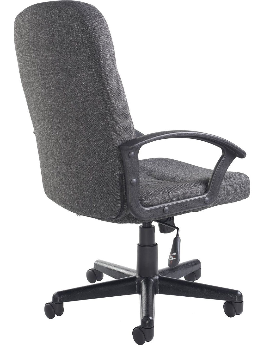 Cavalier Fabric Manager's Chair in charcoal from the back