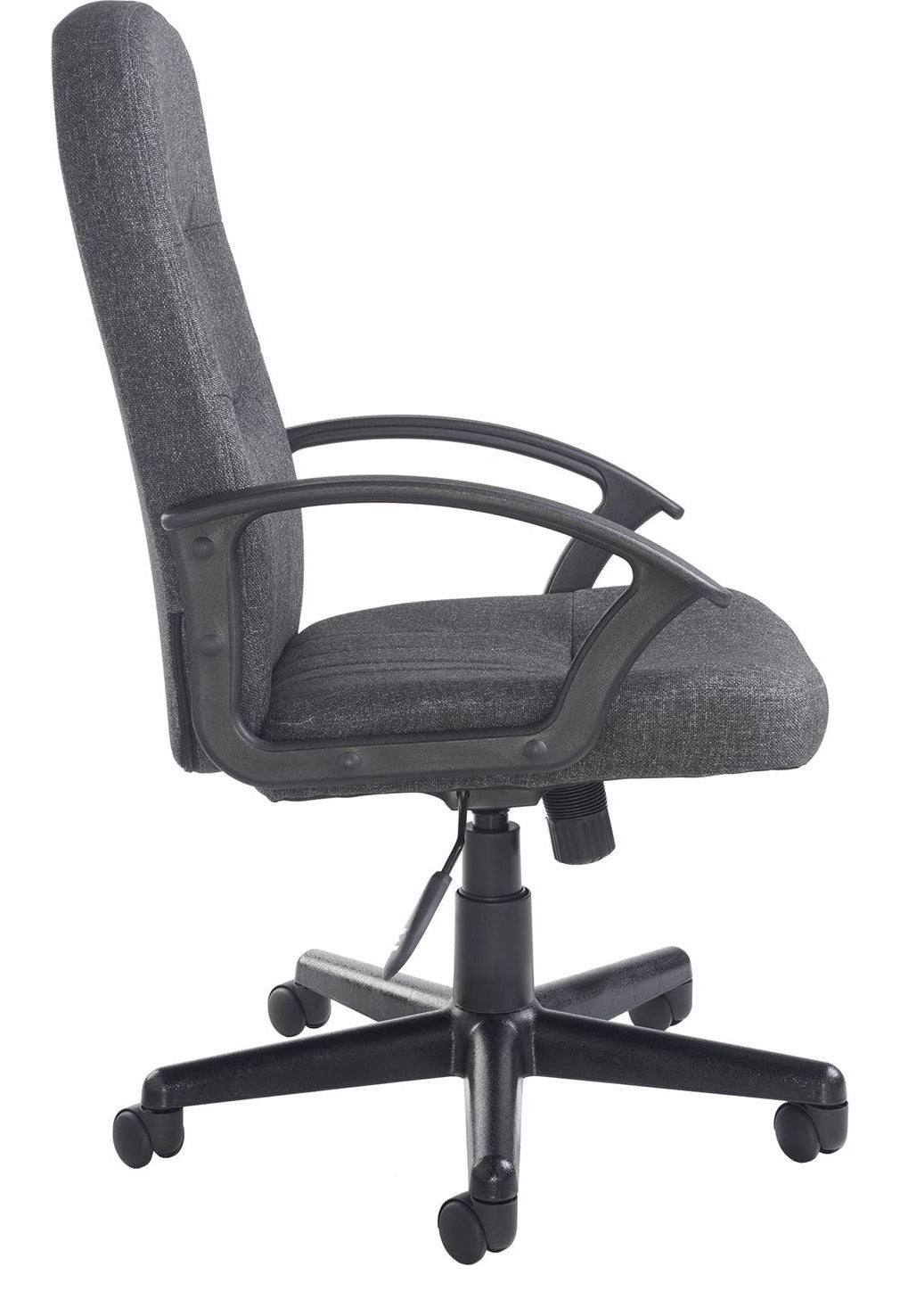 Cavalier Fabric Manager's Chair in charcoal from the side