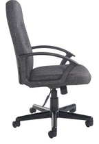 Cavalier Fabric Manager's Chair in charcoal from the side
