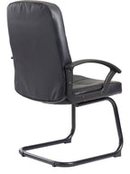 Cavalier Leather Visitor Chair in black from the back