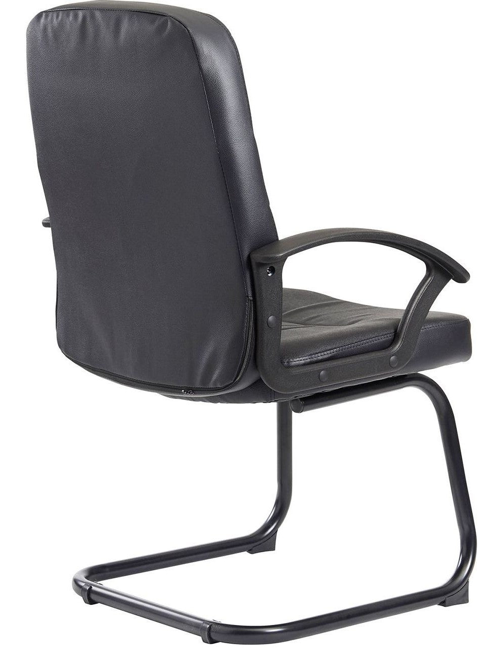 Cavalier Leather Visitor Chair in black from the back