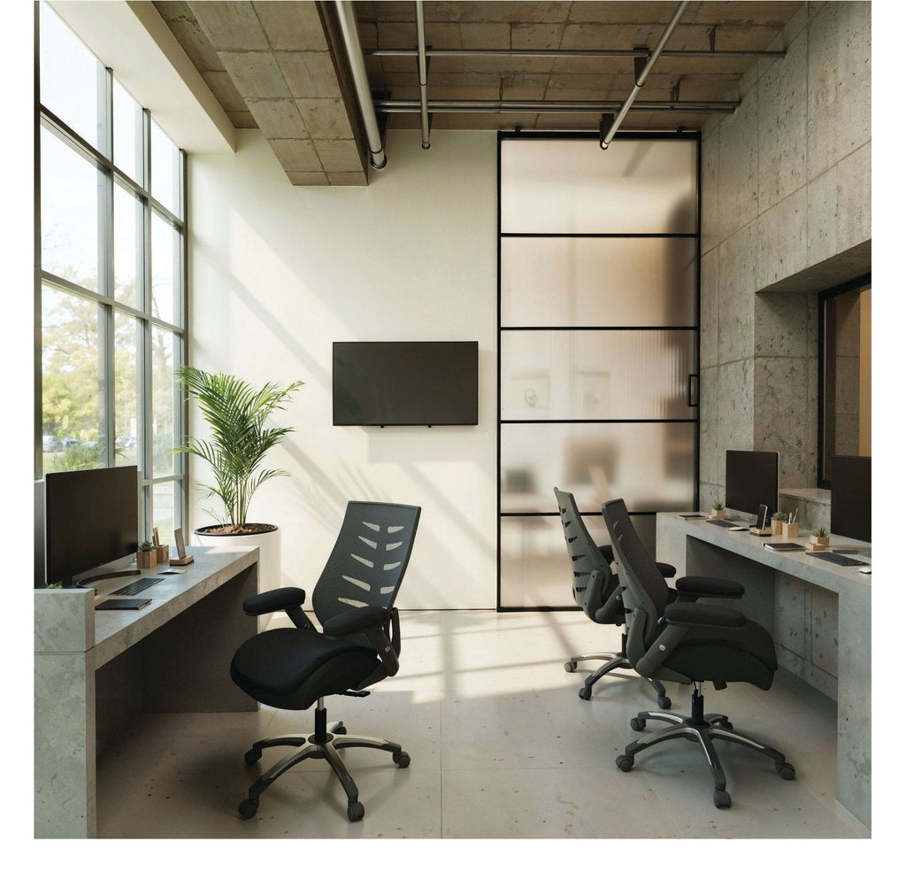 Celeste Medium Back Mesh Chair in black, view 5