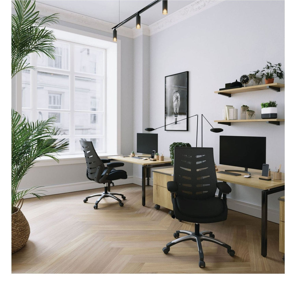 Celeste Medium Back Mesh Chair in black, view 6