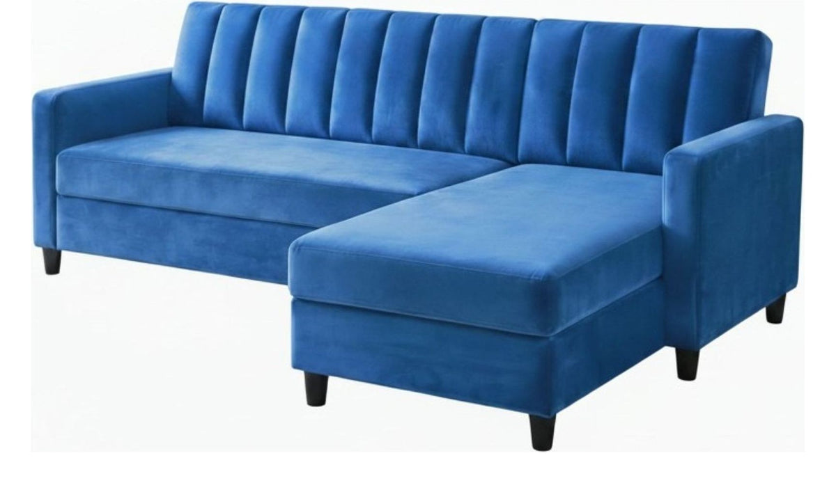 Celine L-Shaped Storage Sofa Bed, Velvet