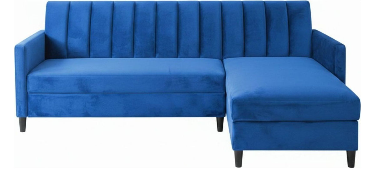 Celine L-Shaped Storage Sofa Bed, Velvet, view 4