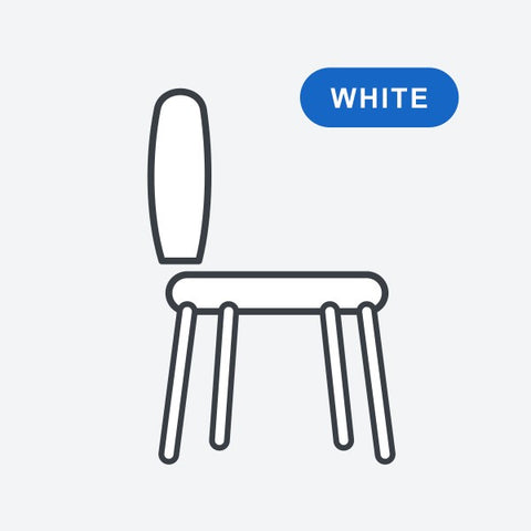 Chair option: White frame for Guava chairs