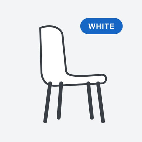 Chair option: White plastic for Guava chairs
