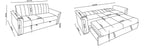 Charlotte 3 Seater Sofa Bed Fabric, view 11