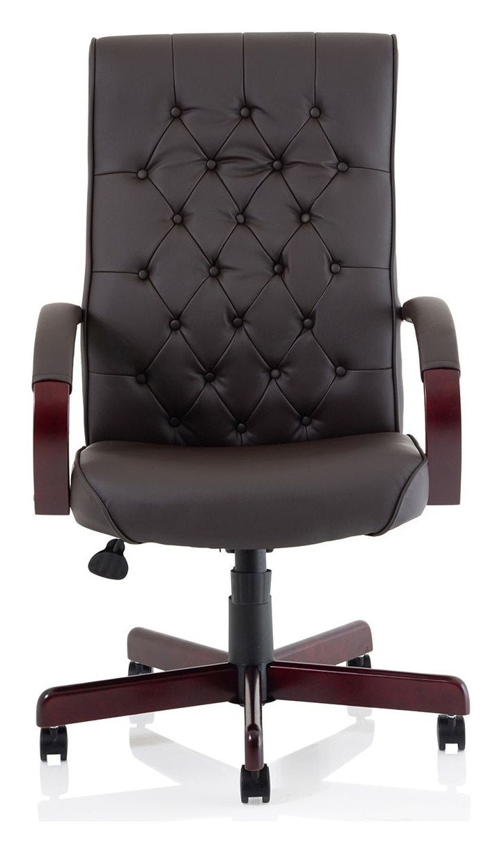 Chesterfield High Back Leather Executive Chair, brown, another view 1