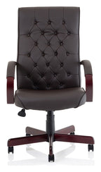 Chesterfield High Back Leather Executive Chair, brown, another view 1