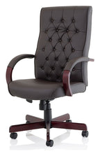 Chesterfield High Back Leather Executive Chair, brown, another view 2