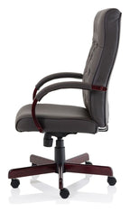 Chesterfield High Back Leather Executive Chair, brown, another view 3