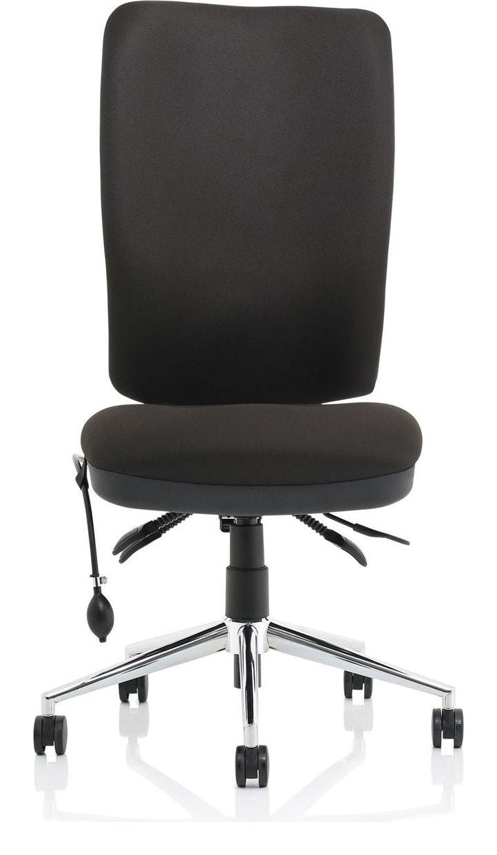 Chiro High Back Posture Chair, black fabric, no arms, another view 1