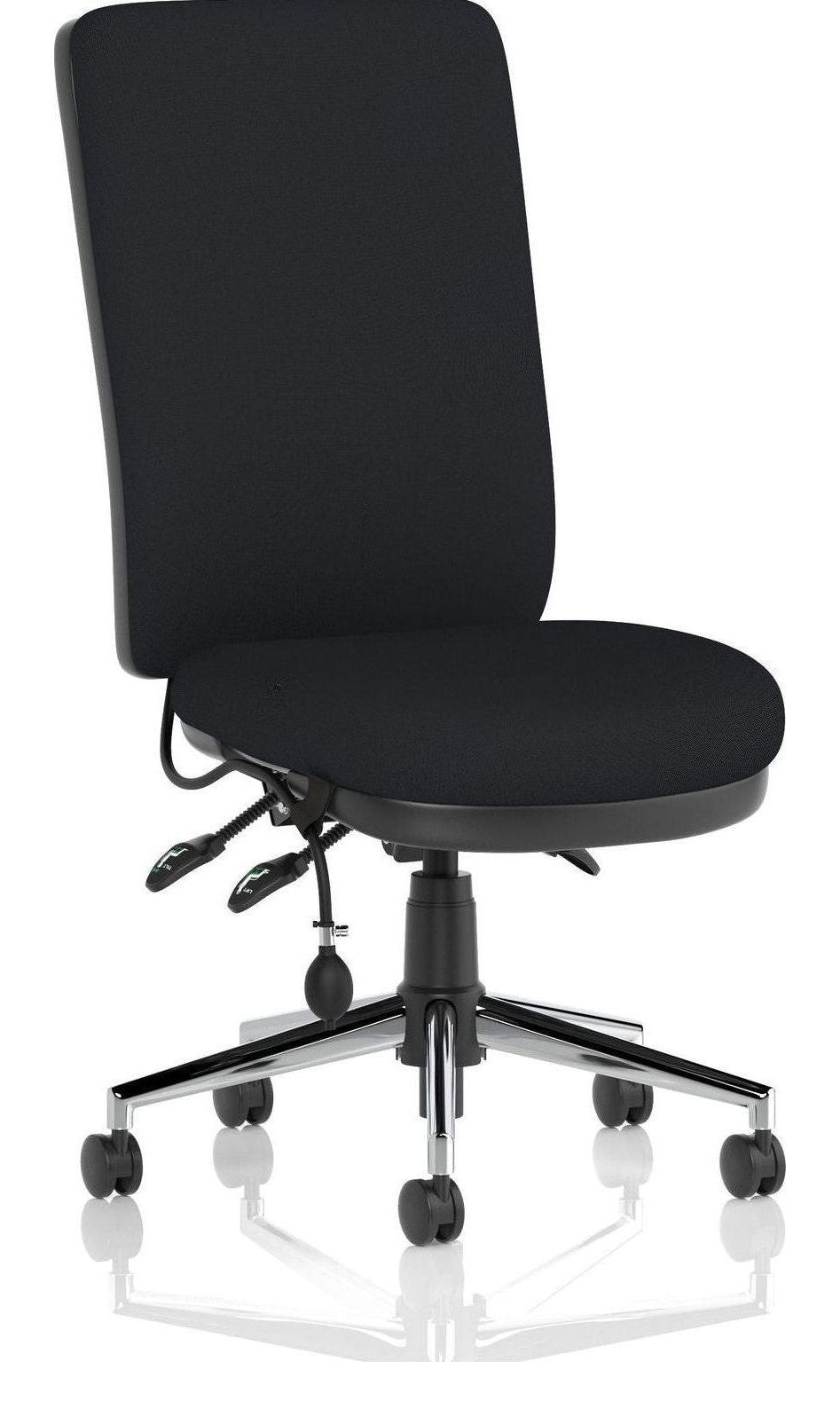 Chiro High Back Posture Chair, black fabric, no arms