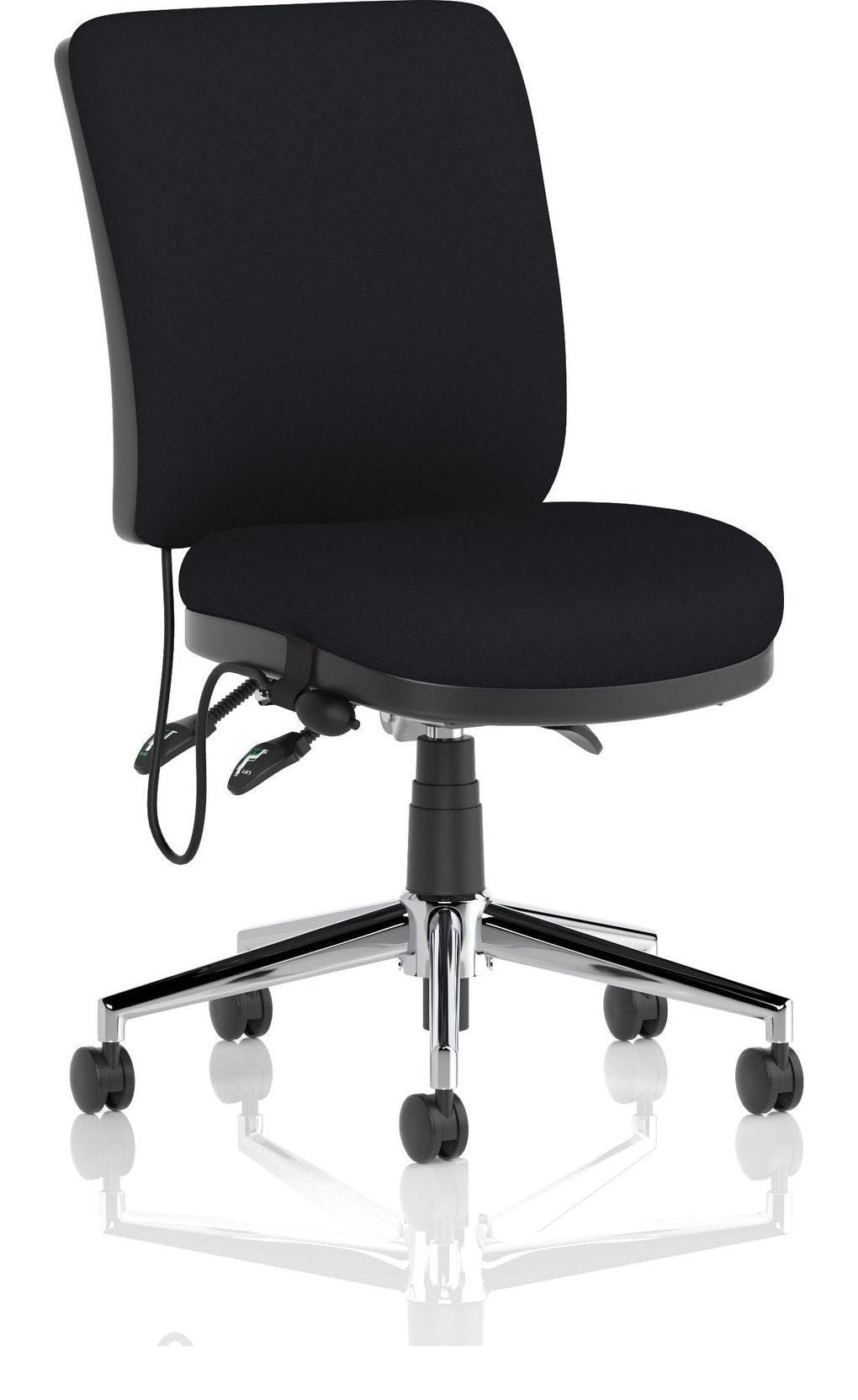 Chiro Medium Back Posture Chair, black fabric, no arms