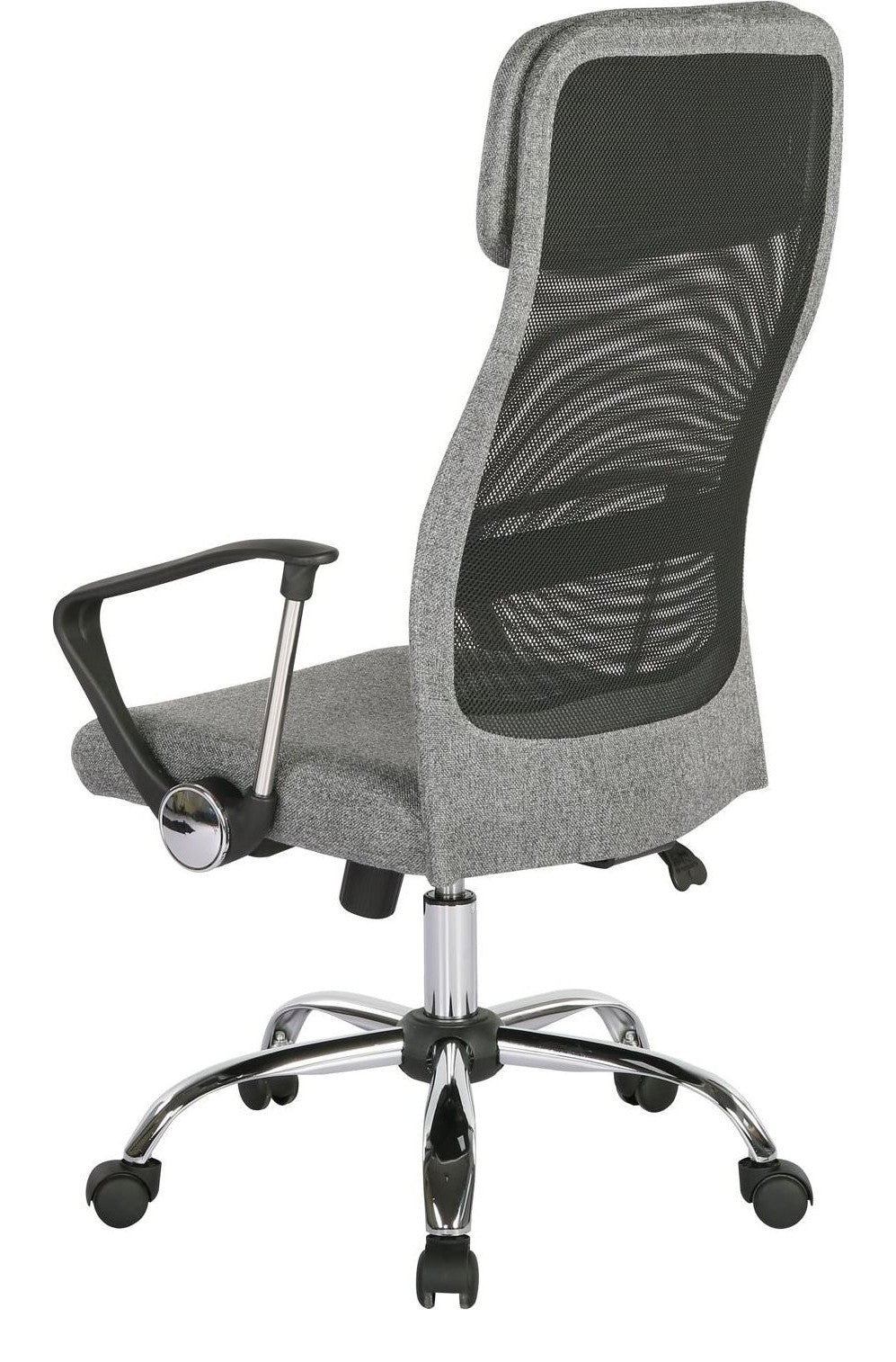Chord High Back Mesh Operator Chair in grey from the back