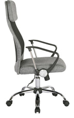 Chord High Back Mesh Operator Chair in grey from the side