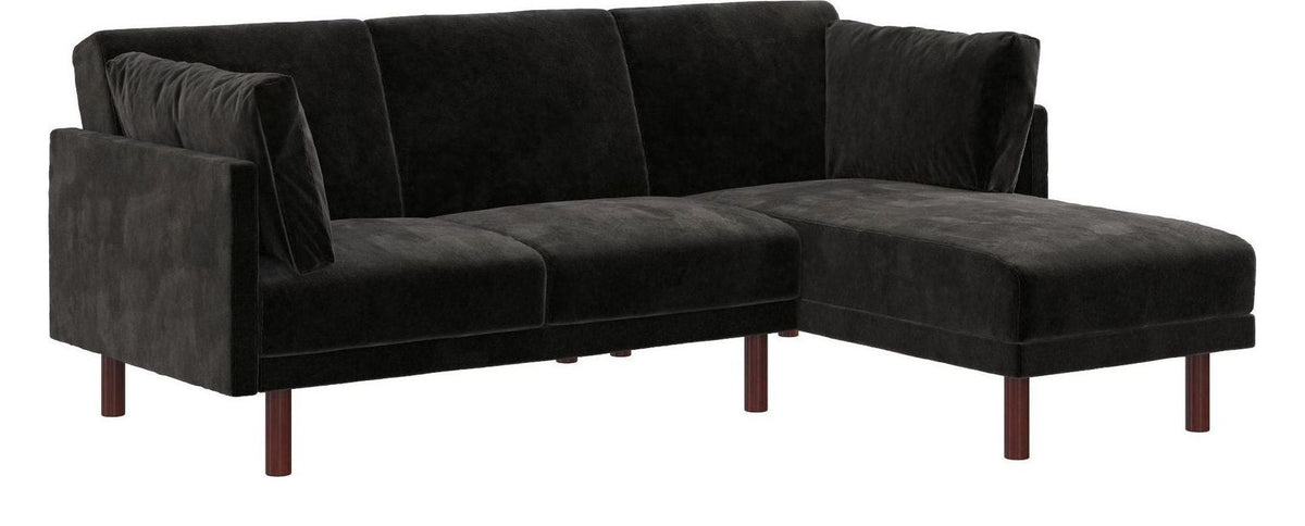 Clair Sprung Seat Sectional Sofa Bed Velvet, view 3