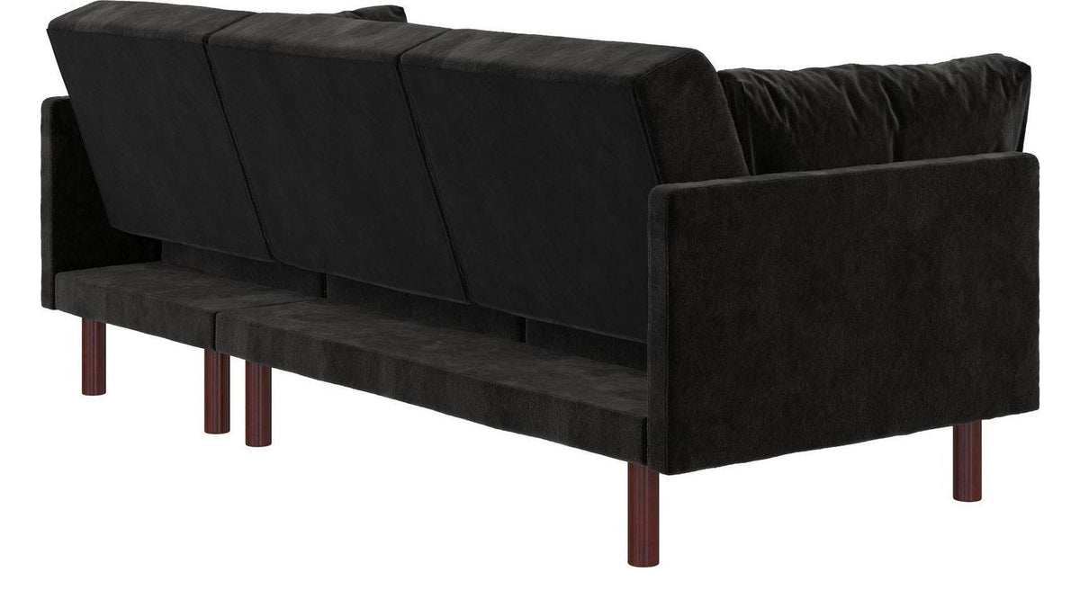 Clair Sprung Seat Sectional Sofa Bed Velvet, view 5