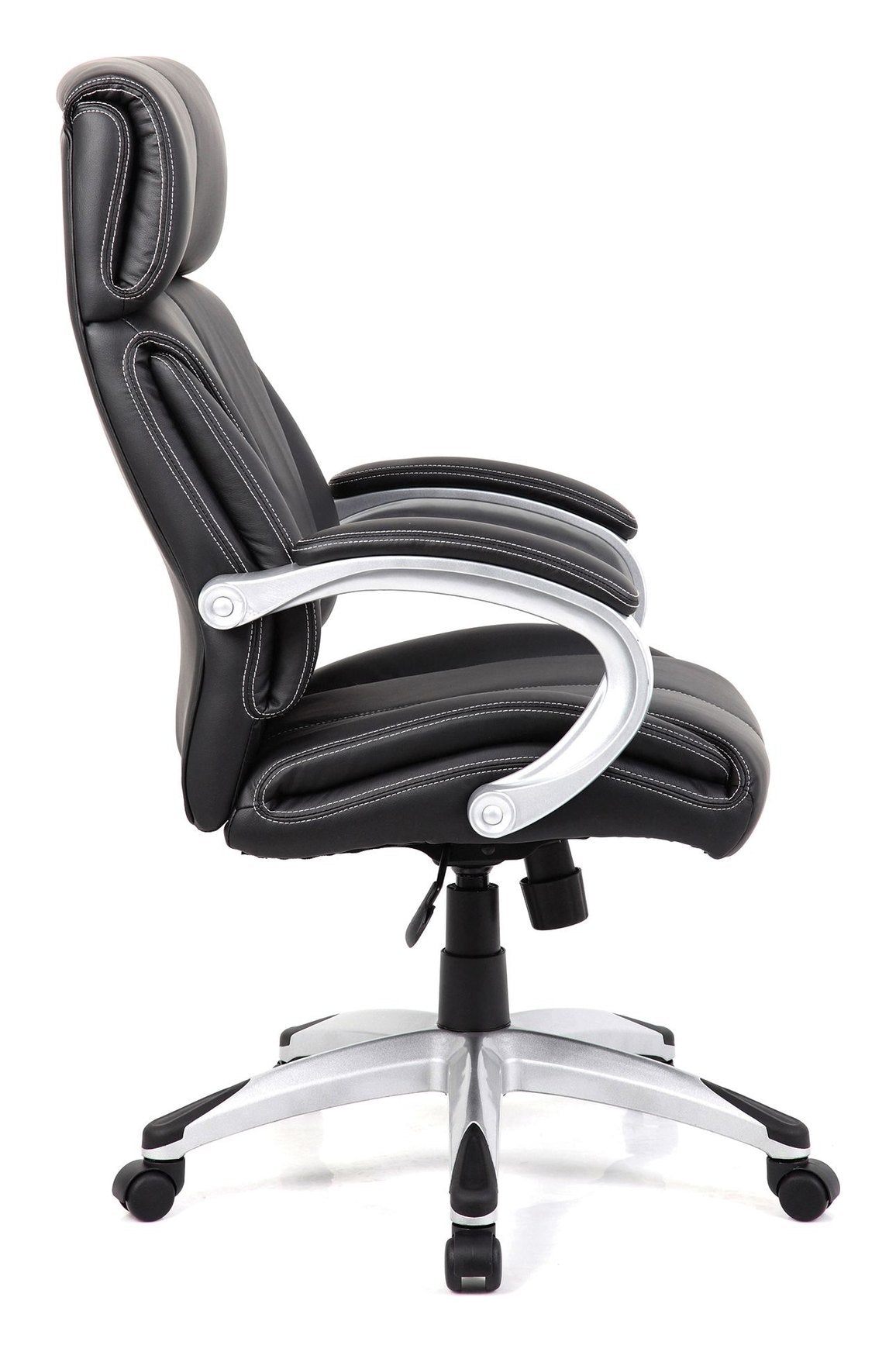 Cloud High Back Leather Manager Chair in black, view 2