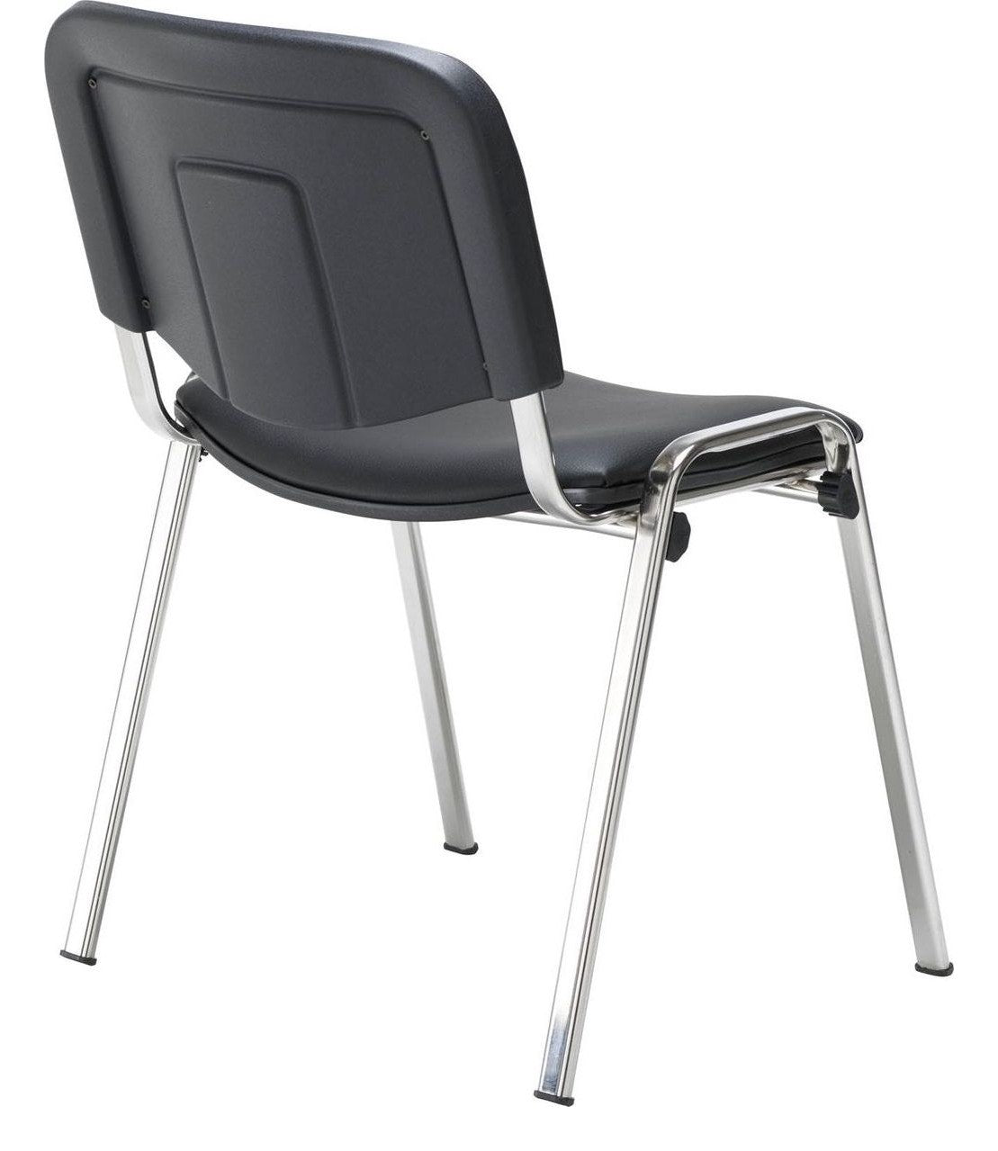 Club Chair with Chrome in black pu/chrome from the back at an angle