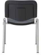 Club Chair with Chrome in black pu/chrome from the back