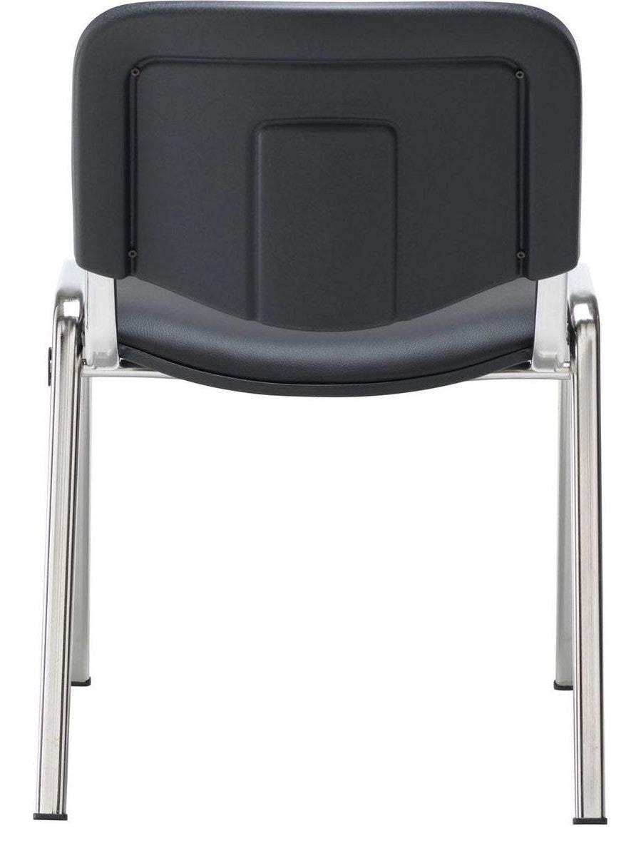 Club Chair with Chrome in black pu/chrome from the back