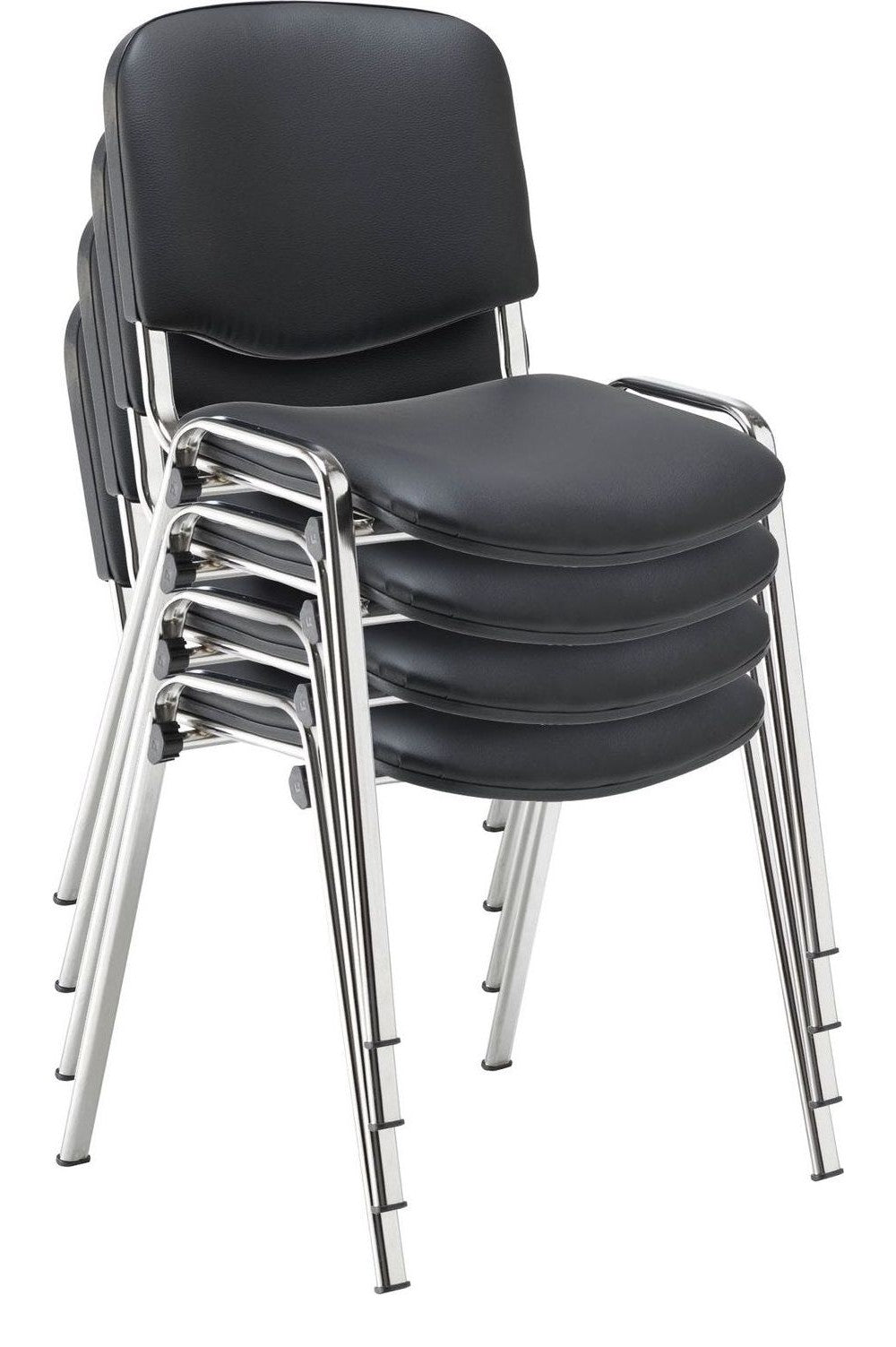 Club Chair with Chrome in black pu/chrome another view