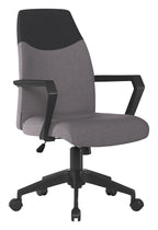 Clyde Two Tone High Back Fabric Executive Chair in grey/black back, grey seat