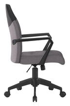 Clyde Two Tone High Back Fabric Executive Chair in grey/black back, grey seat, view 2