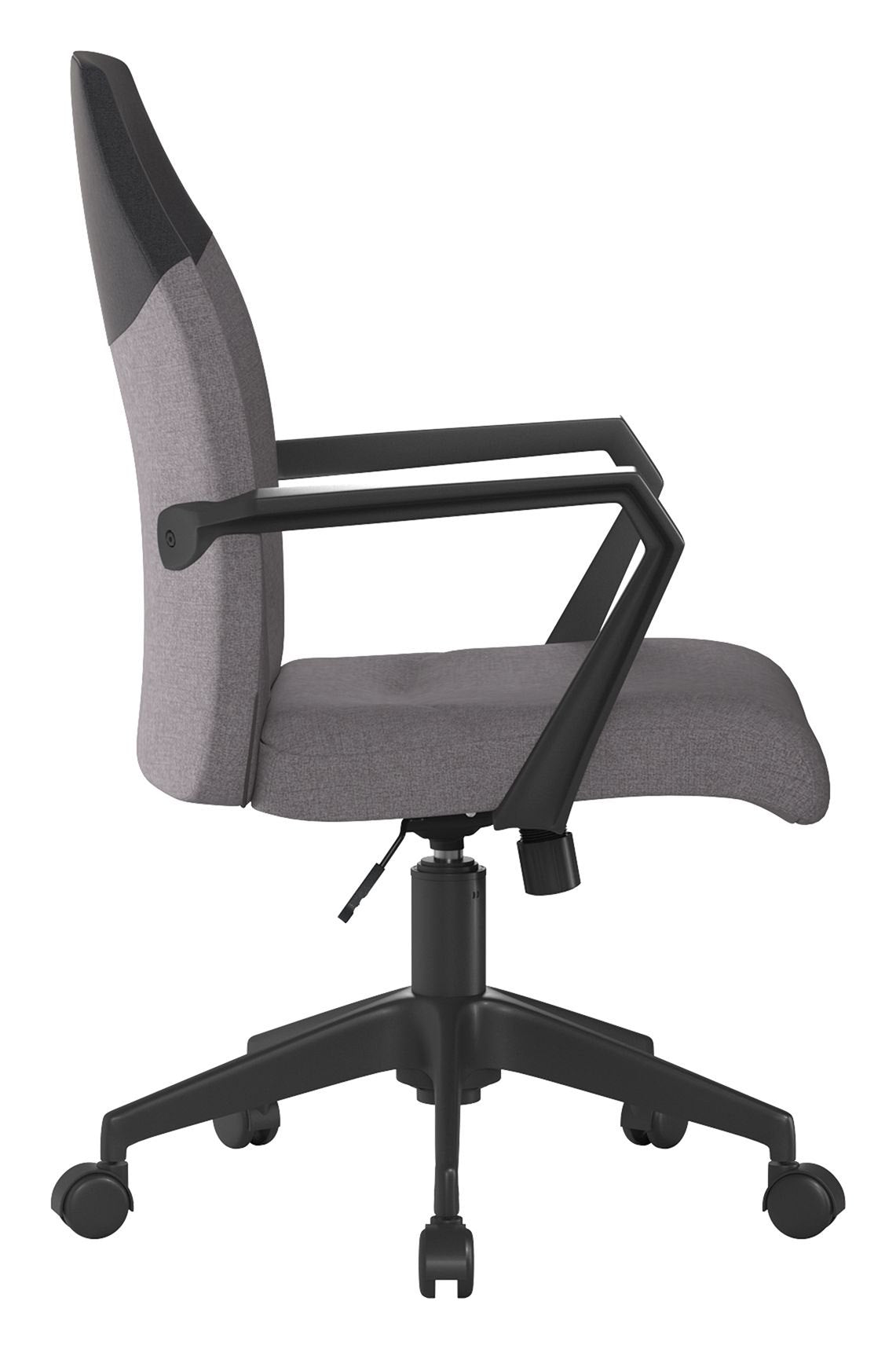 Clyde Two Tone High Back Fabric Executive Chair in grey/black back, grey seat, view 2