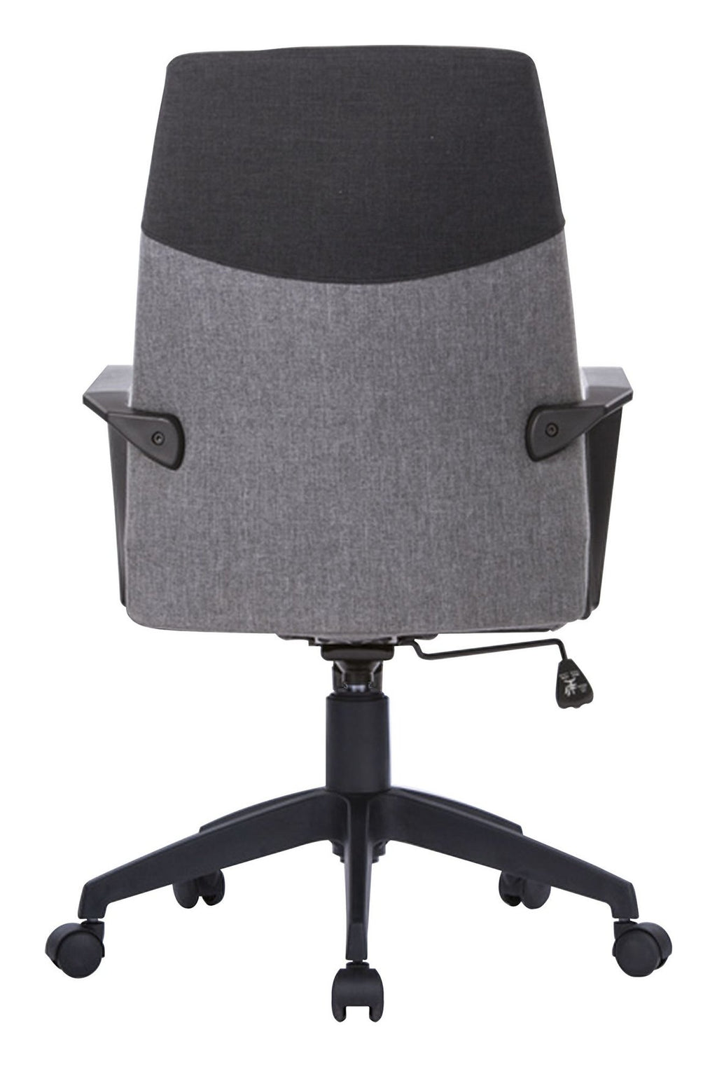 Clyde Two Tone High Back Fabric Executive Chair in grey/black back, grey seat, view 3