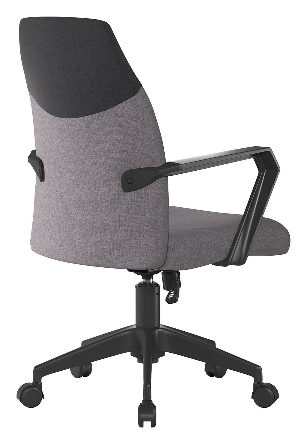 Clyde Two Tone High Back Fabric Executive Chair in grey/black back, grey seat, view 4