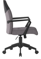 Clyde Two Tone High Back Fabric Executive Chair in grey/black back, grey seat, view 5