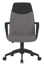 Clyde Two Tone High Back Fabric Executive Chair in grey/black back, grey seat, view 6