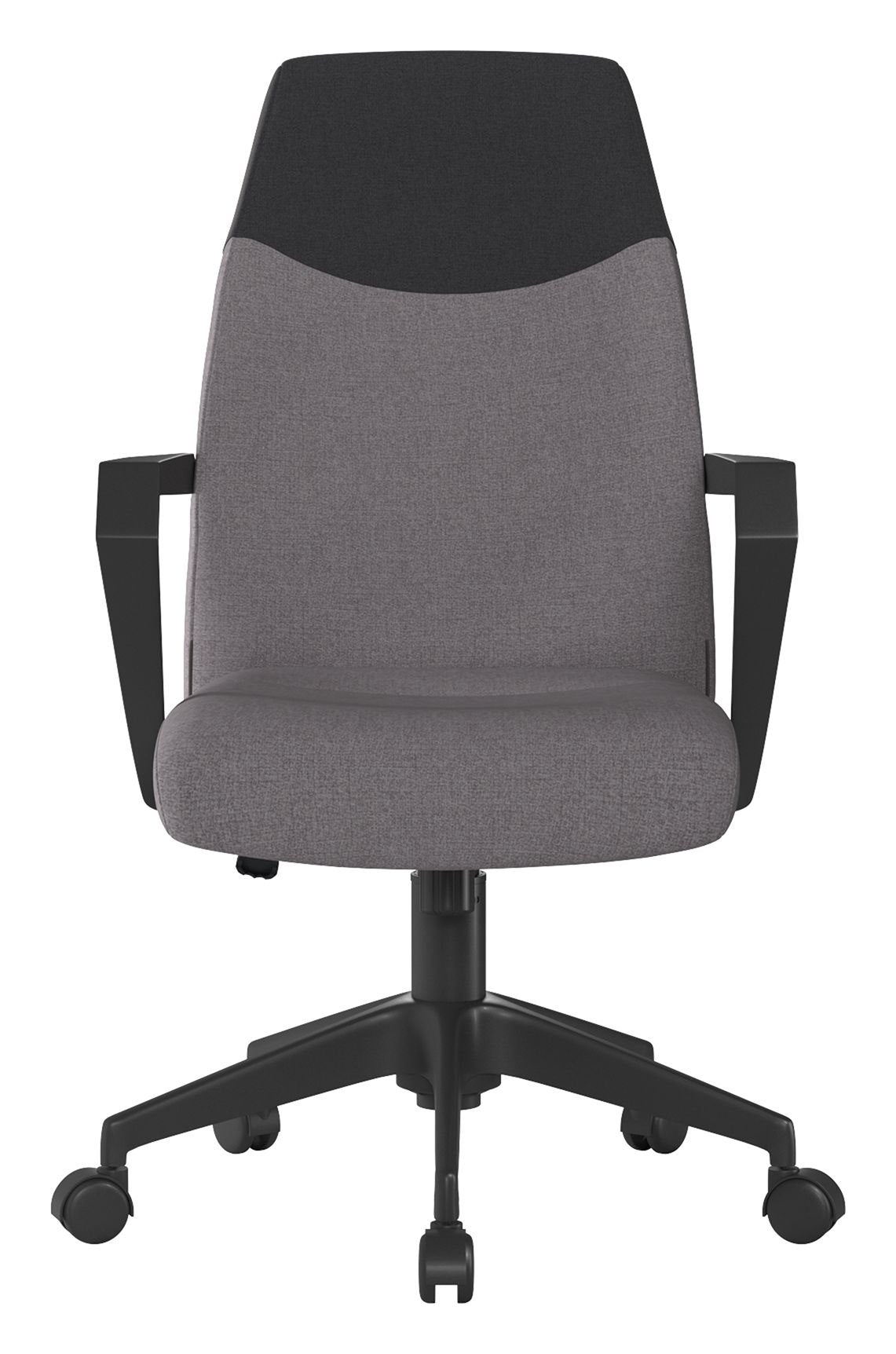 Clyde Two Tone High Back Fabric Executive Chair in grey/black back, grey seat, view 6