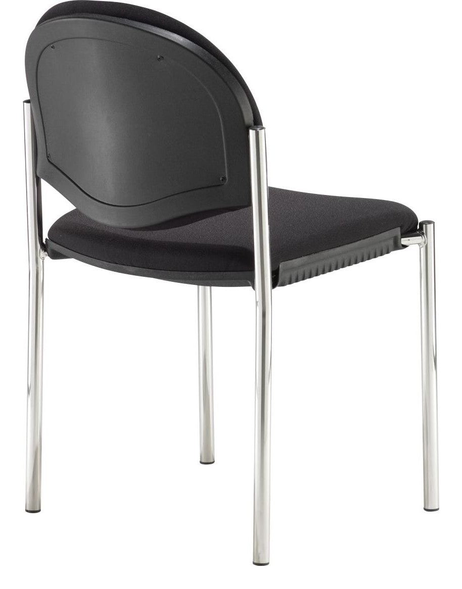 Coda Fabric Stacking Chair in black, no arms from the back