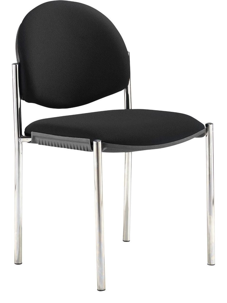 Coda Fabric Stacking Chair in black, no arms