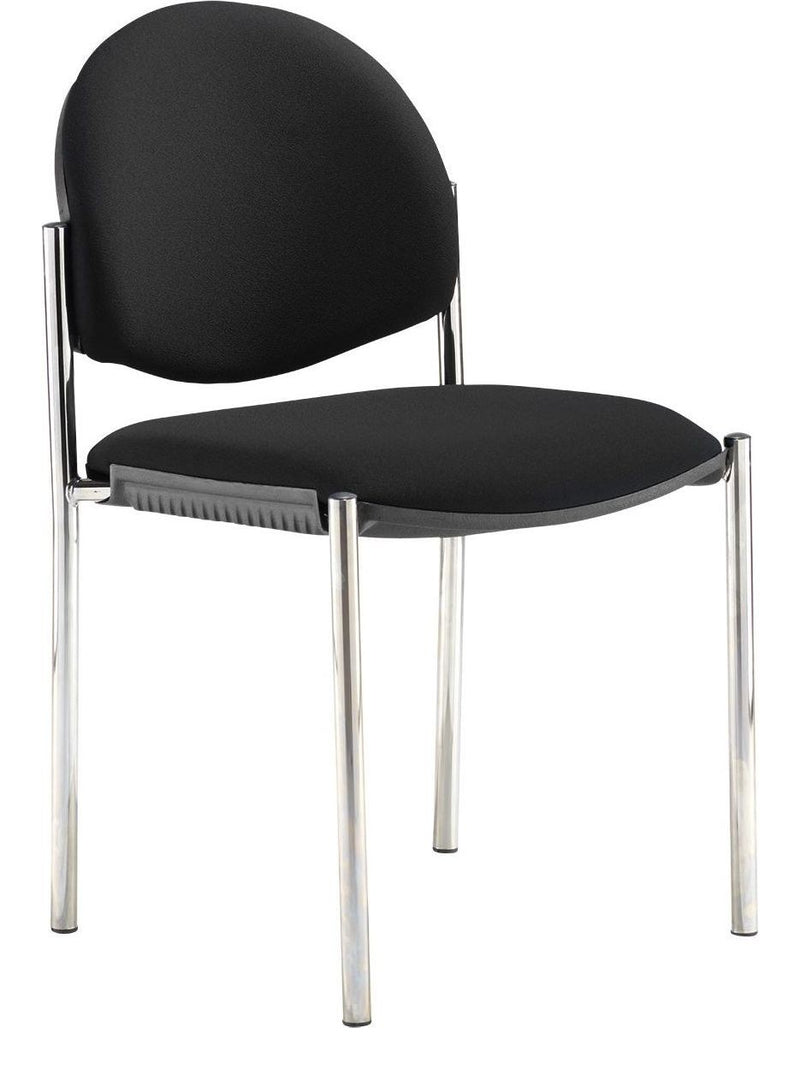 Coda Fabric Stacking Chair in black, no arms