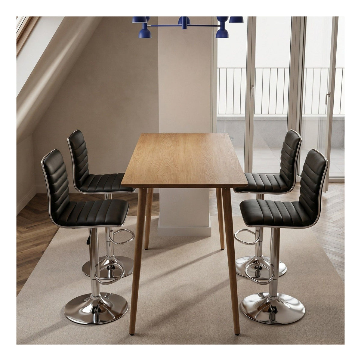 Colby High Back Faux Leather Barstool, view 3