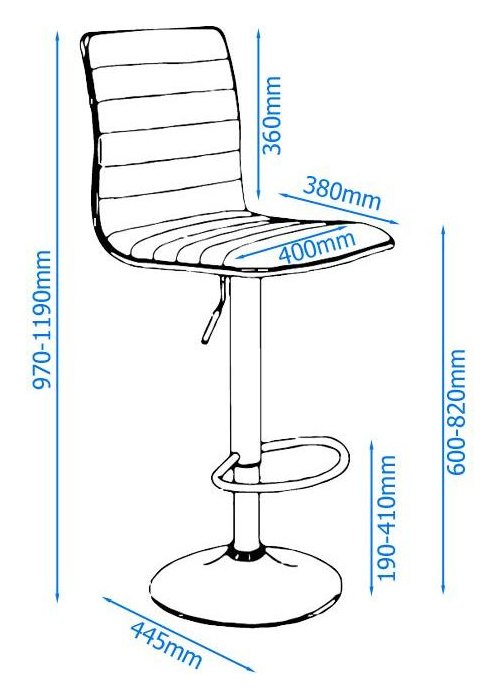 Colby High Back Faux Leather Barstool, view 5
