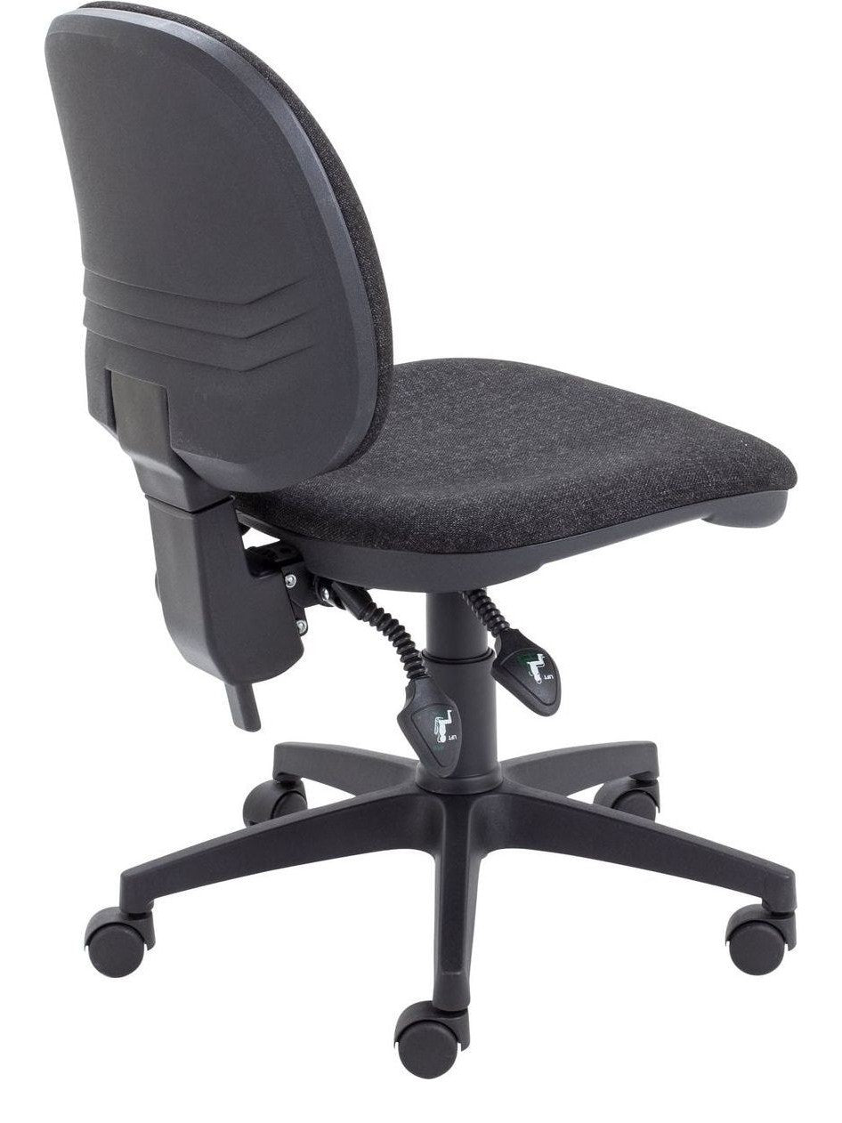Concept Mid-Back Operator Chair in charcoal from the back at an angle