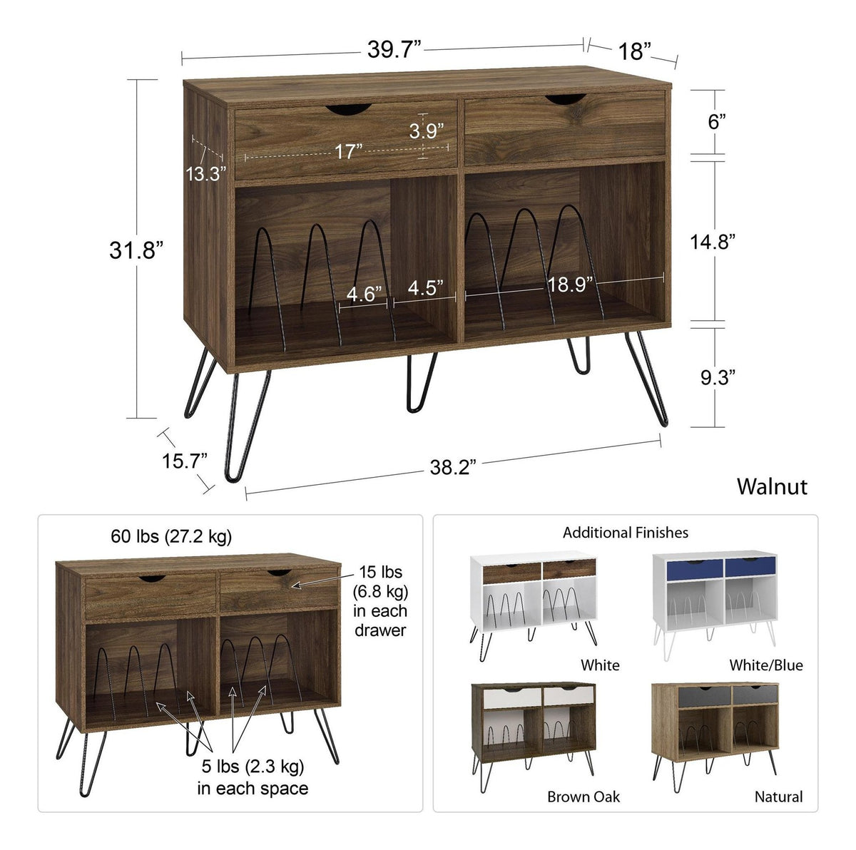 Concord Turntable Stand With Drawers, view 13